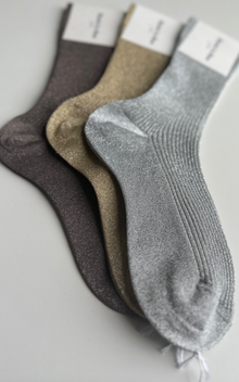  Metallic Ribbed Socks