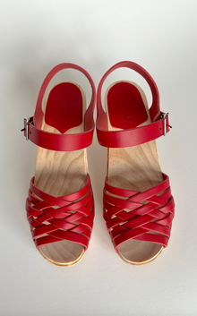  Madrid High Clog Sandal in Red