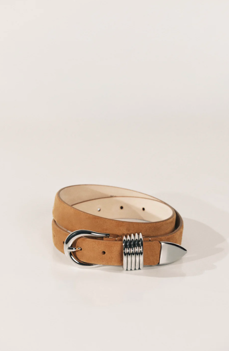 Hollyhock Silver Belt - Caramel Suede – Superette display picture 3
