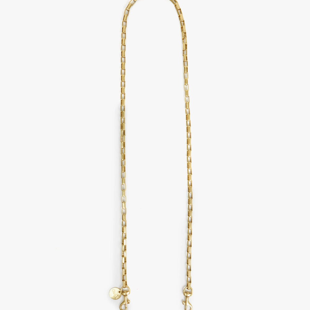 Cross Body Box Chain Strap in Brass