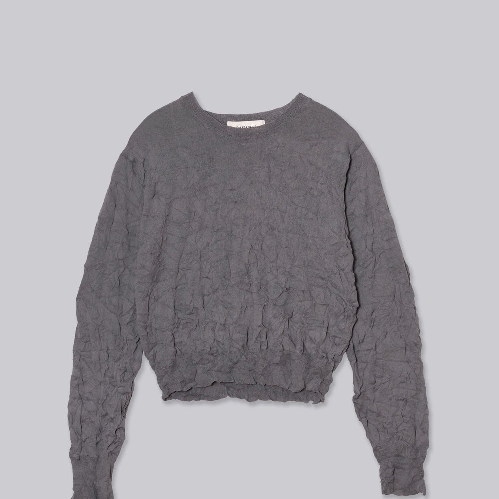 Crinkle Pull Over in Steel