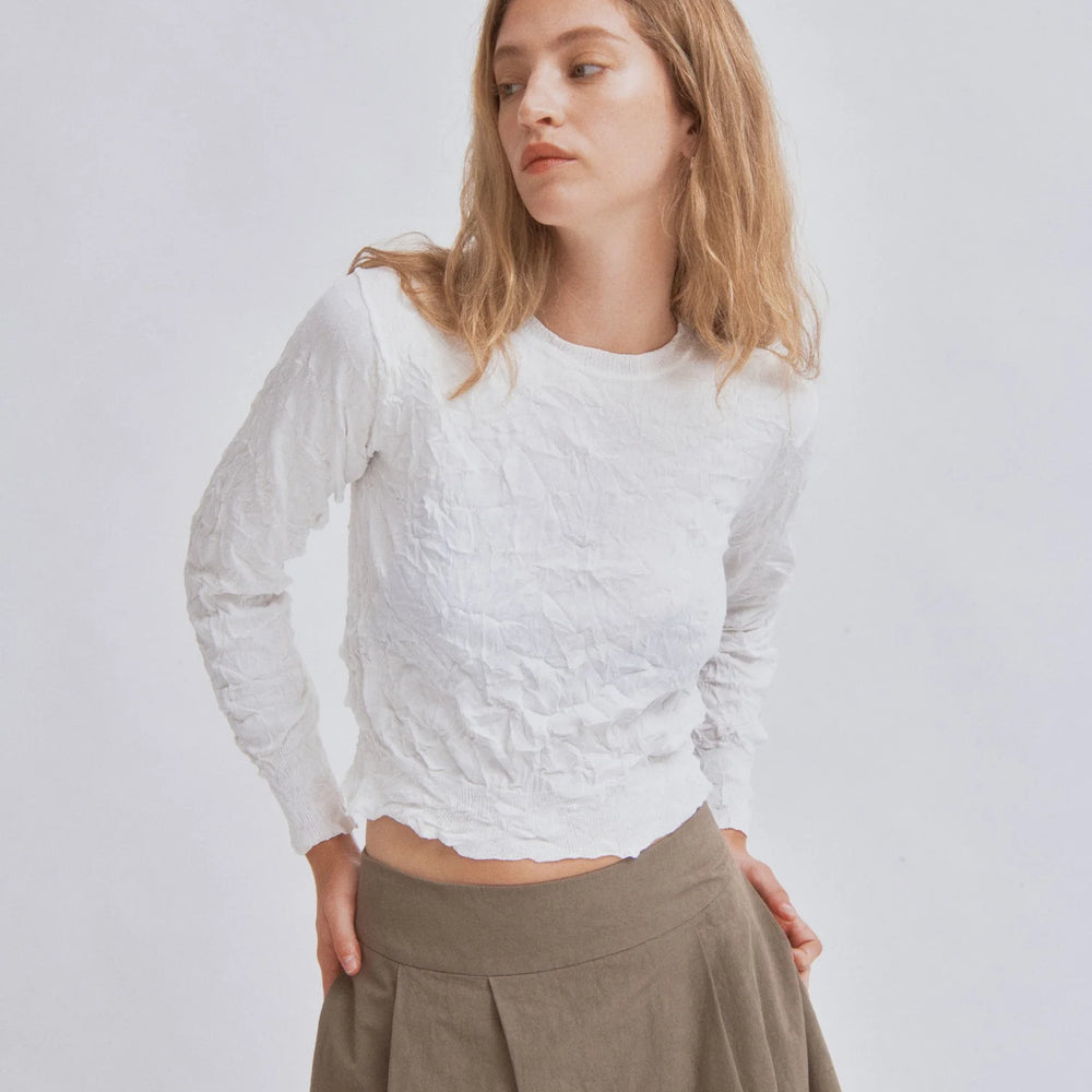 
                  
                    Crinkle Pull Over in White
                  
                