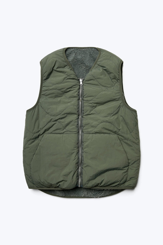 Hearth Shearling Vest in Petrol Green