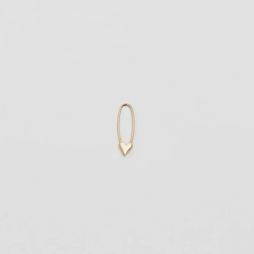 Mini Heart Safety Pin Earring