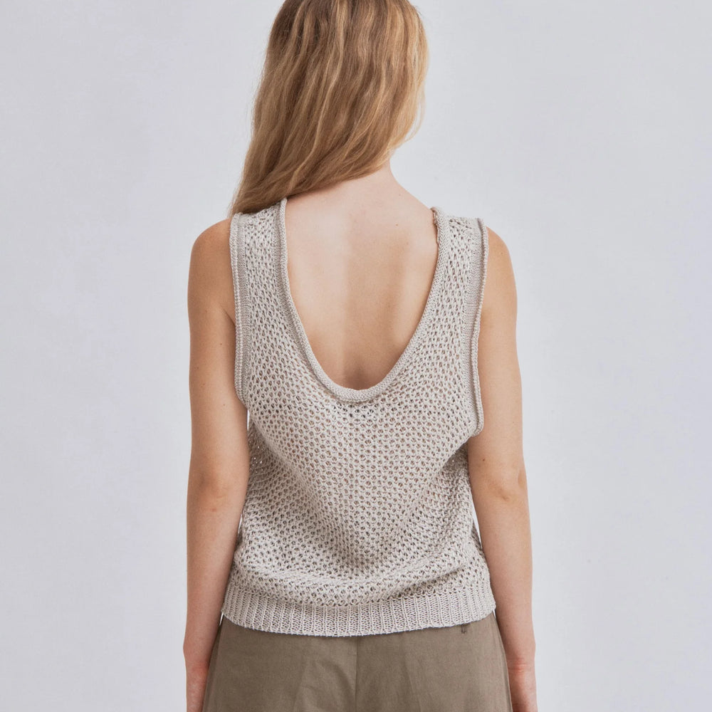 
                  
                    Linen Knit Tank in Sand
                  
                