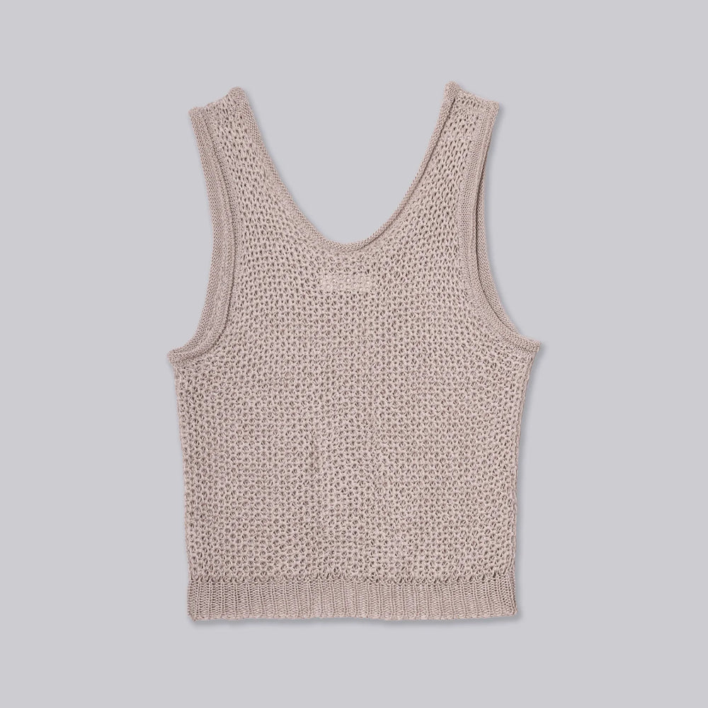 
                  
                    Linen Knit Tank in Sand
                  
                