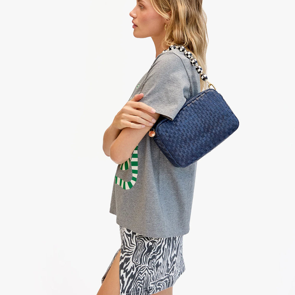 
                  
                    Marisol Crossbody in Bleu Marine Woven Checker
                  
                