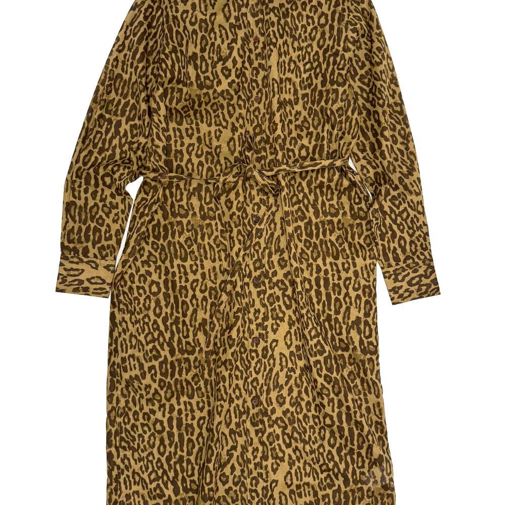 
                  
                    Collarless Shirt Dress in Leopard
                  
                