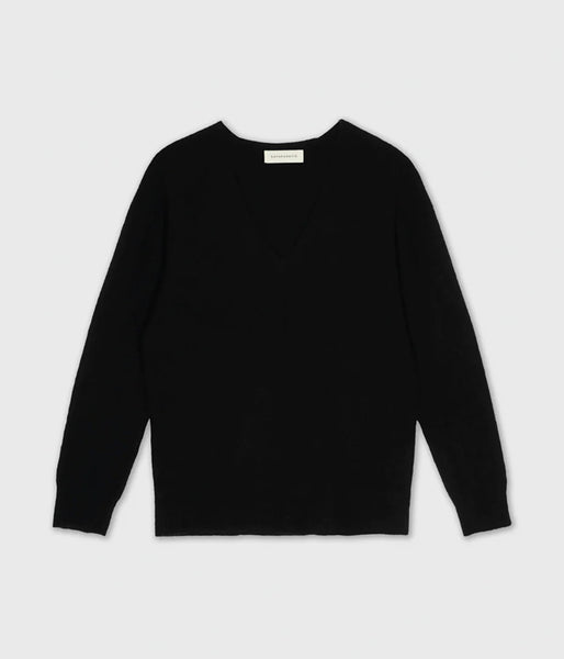 Cashmere V-Neck Sweater in Black