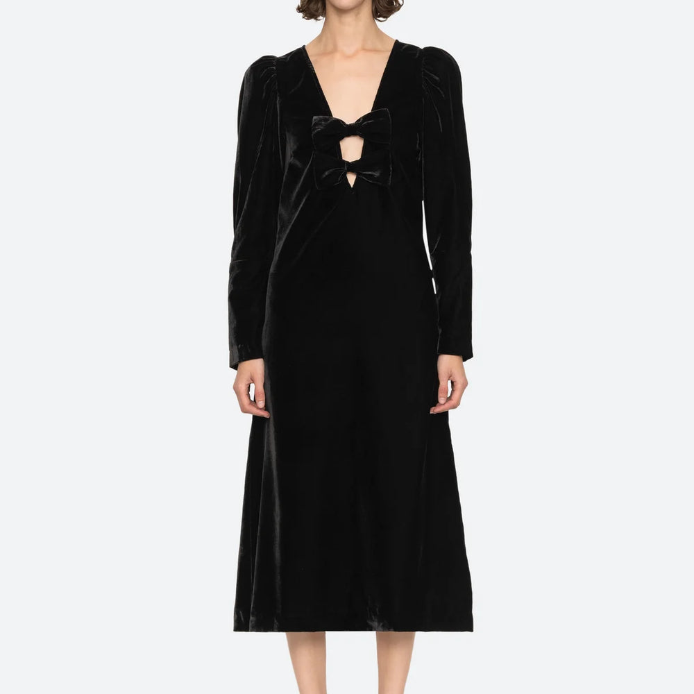 
                  
                    Tashi Velvet Dress in Black
                  
                