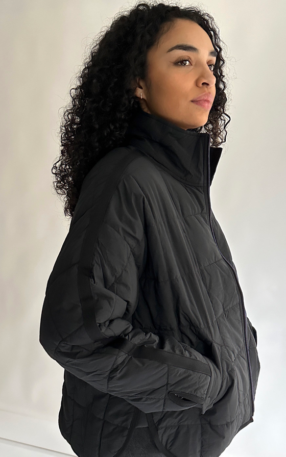 Pippa Packable Puffer Jacket  in Black