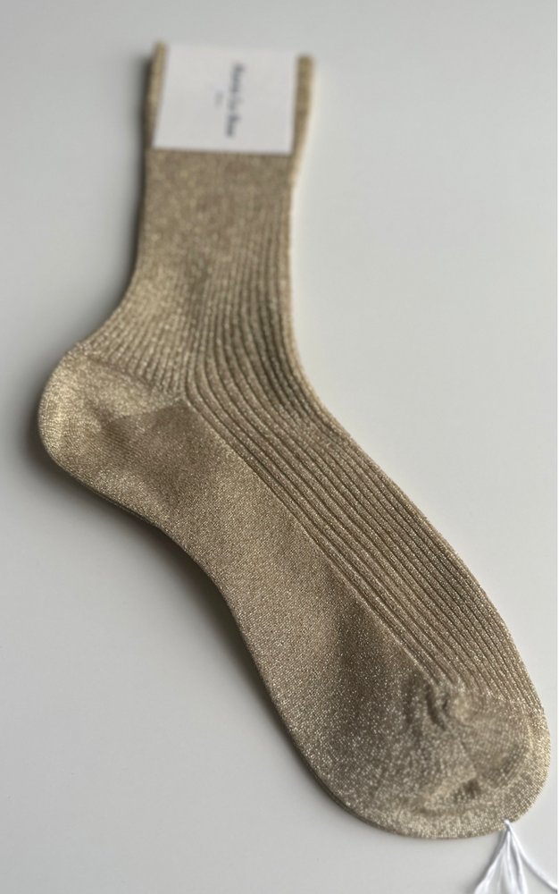 
                      
                        Metallic Ribbed Socks
                      
                    