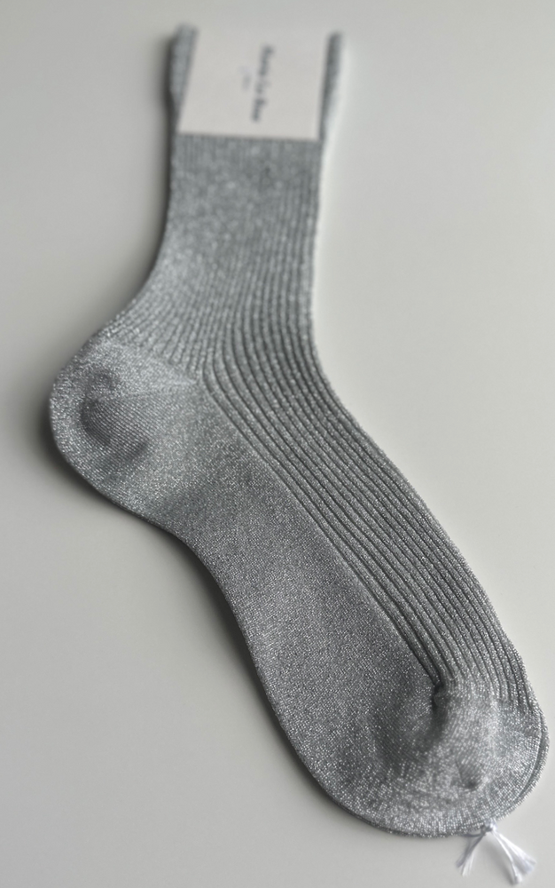 
                      
                        Metallic Ribbed Socks
                      
                    