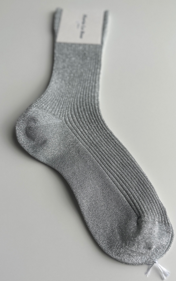 Metallic Ribbed Socks