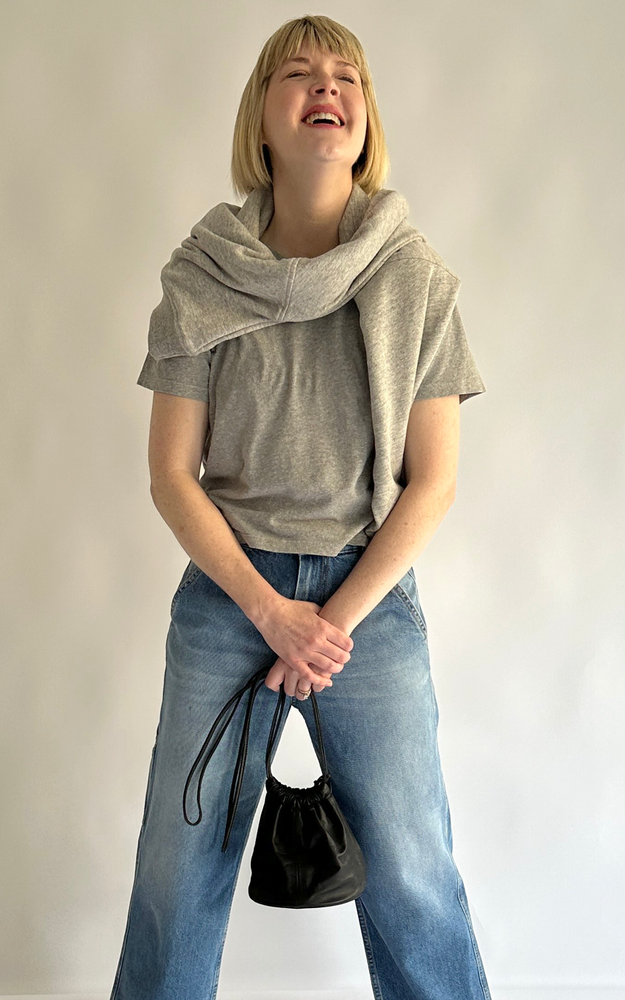 
                  
                    Cropped Lorel Tee in Heather Grey
                  
                