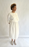 Drawstring Pocket Dress in Off White