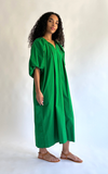 Tucked Cocoon Dress in Green