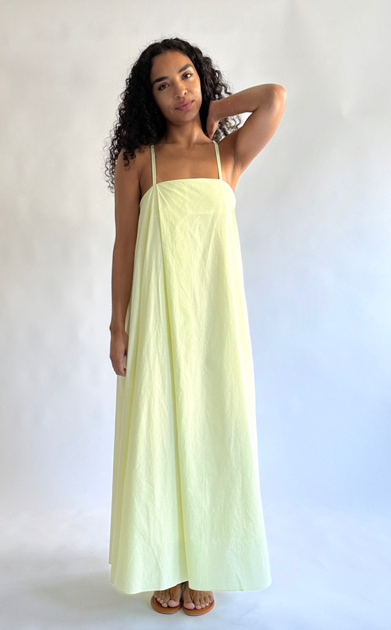 Strappy Dress in Acid Lime