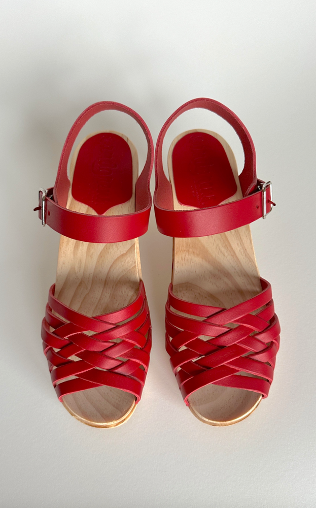 
                      
                        Madrid High Clog Sandal in Red
                      
                    