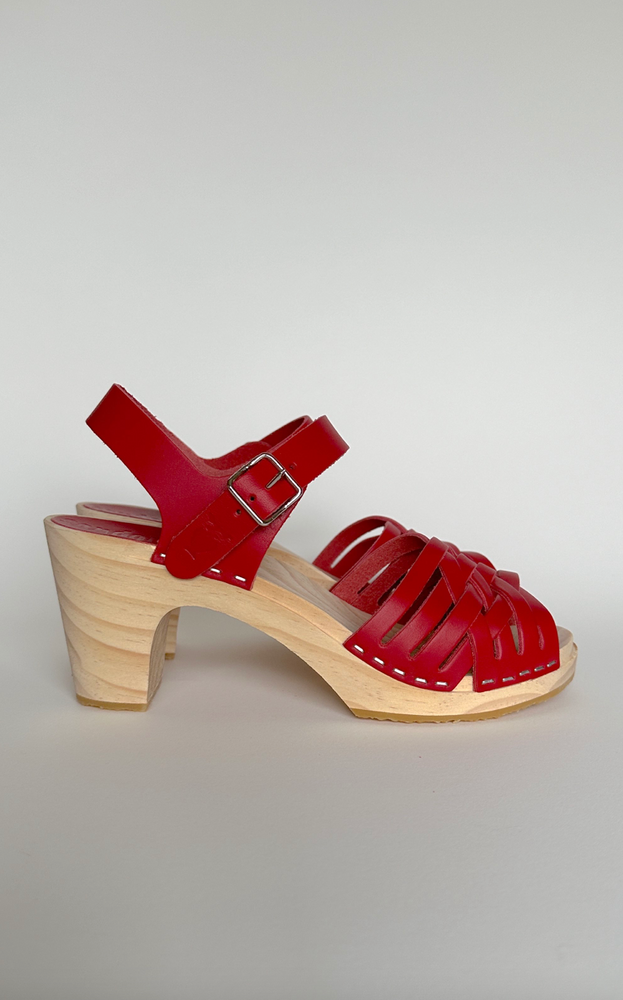 
                  
                    Madrid High Clog Sandal in Red
                  
                