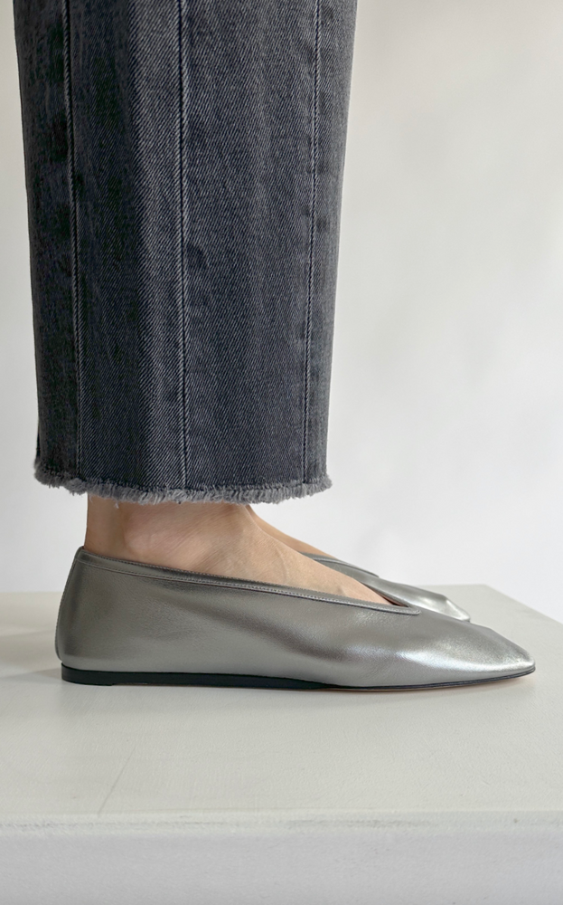 
                      
                        Luna Slipper in Silver Leather
                      
                    