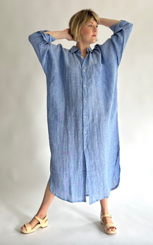  Florence Shirt Dress in Chambray