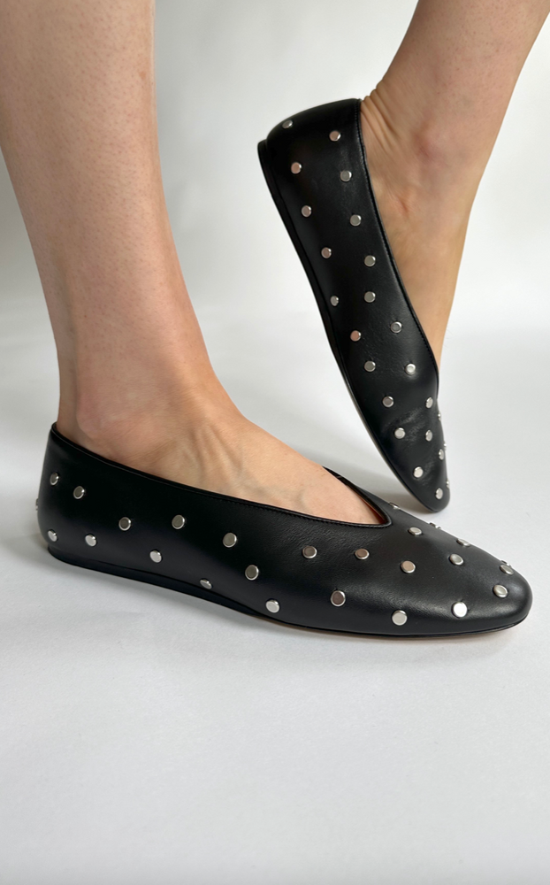 
                  
                    Studded Regency Slipper in Black
                  
                