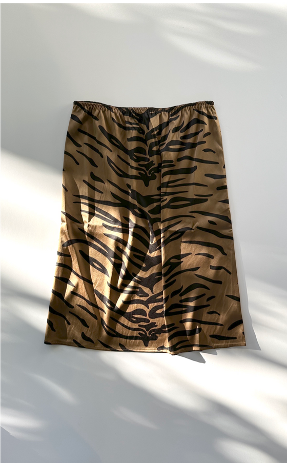 Tiger Print Slip Skirt