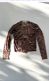 Tiger Print Crew Cardigan