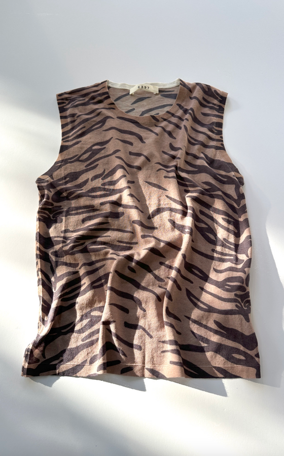 Tiger Print Sheer Muscle Tank