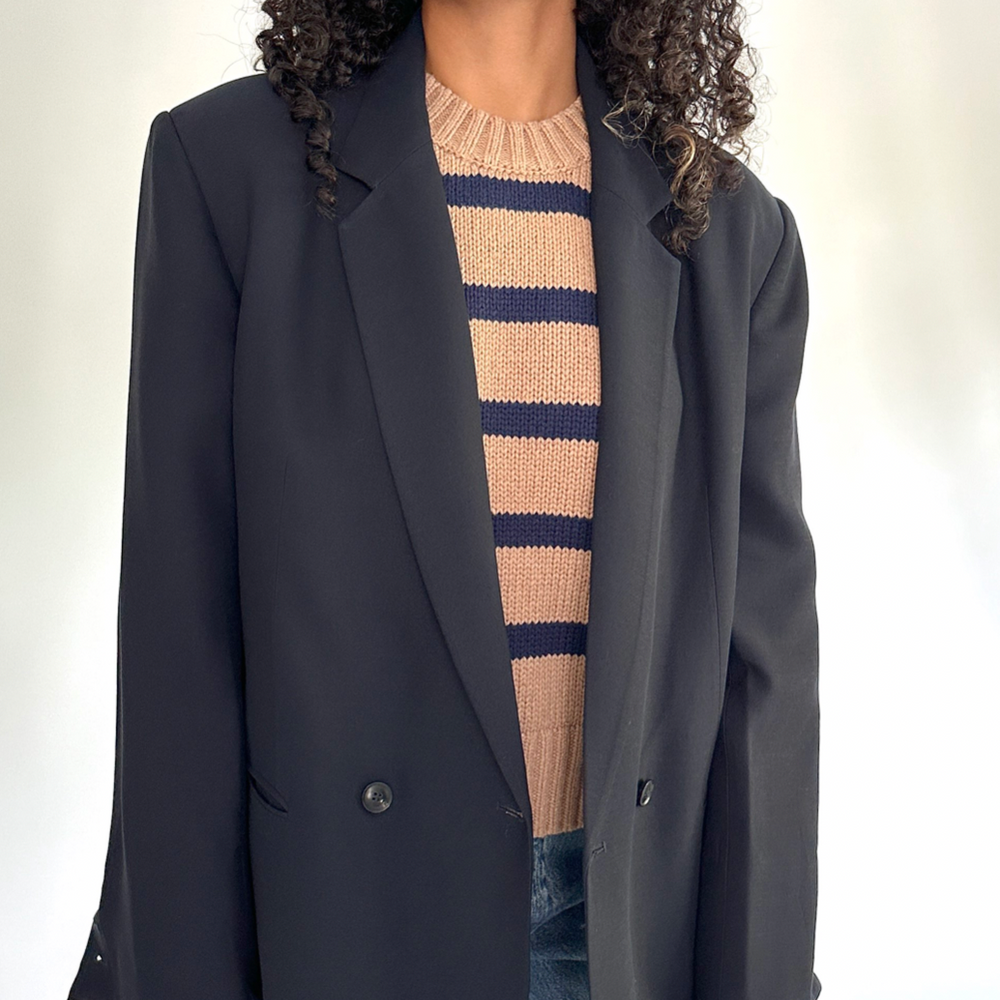 Elsa Double Breasted Blazer in Navy