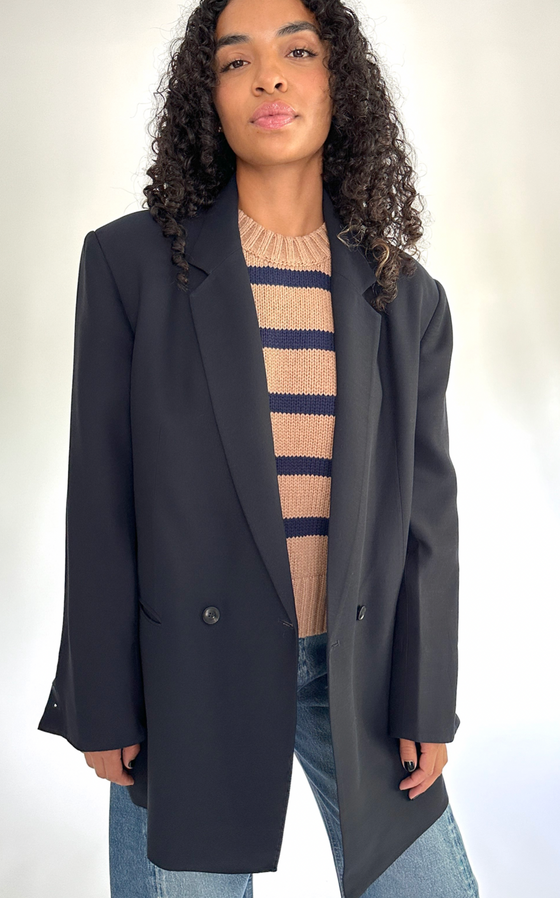 Elsa Double Breasted Blazer in Navy