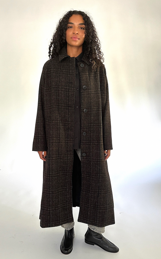 Plaid Trench Coat