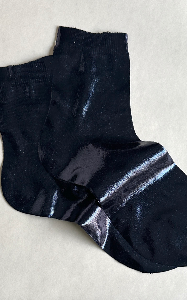 
                      
                        Laminated One Socks in Navy
                      
                    