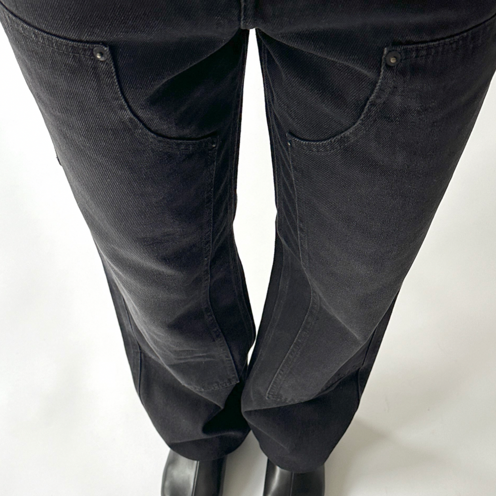 Double Knee Jean in Spider Black