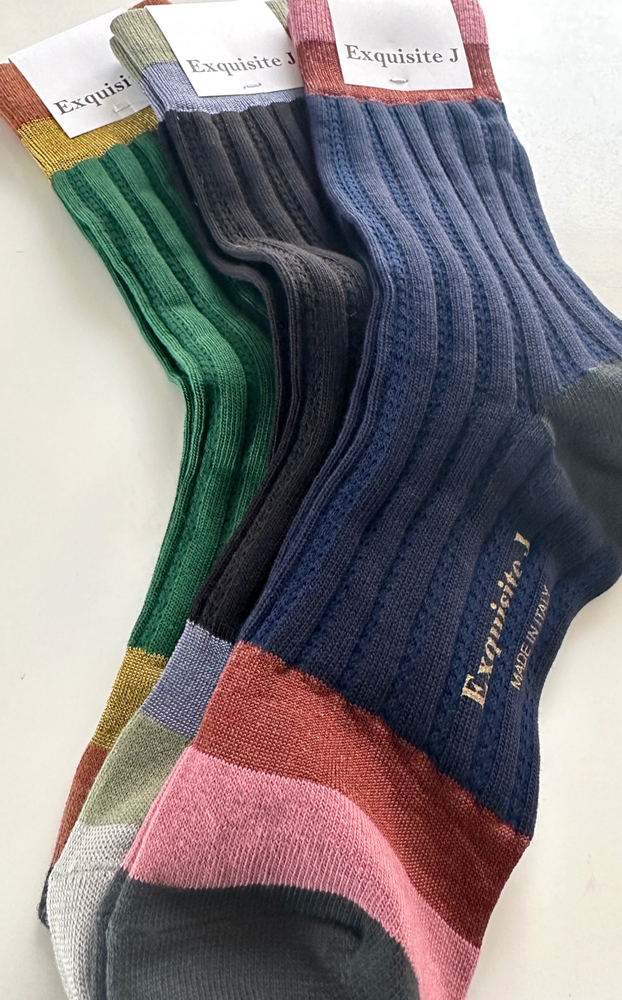 Rib Colorblock Sock