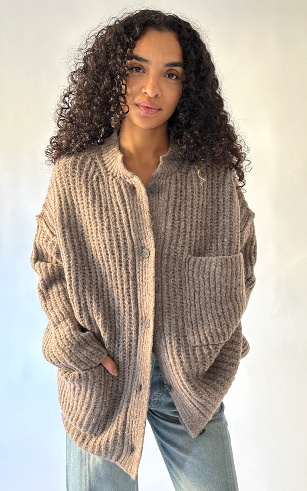 
                      
                        Nui Cardigan in Taupe Grey
                      
                    