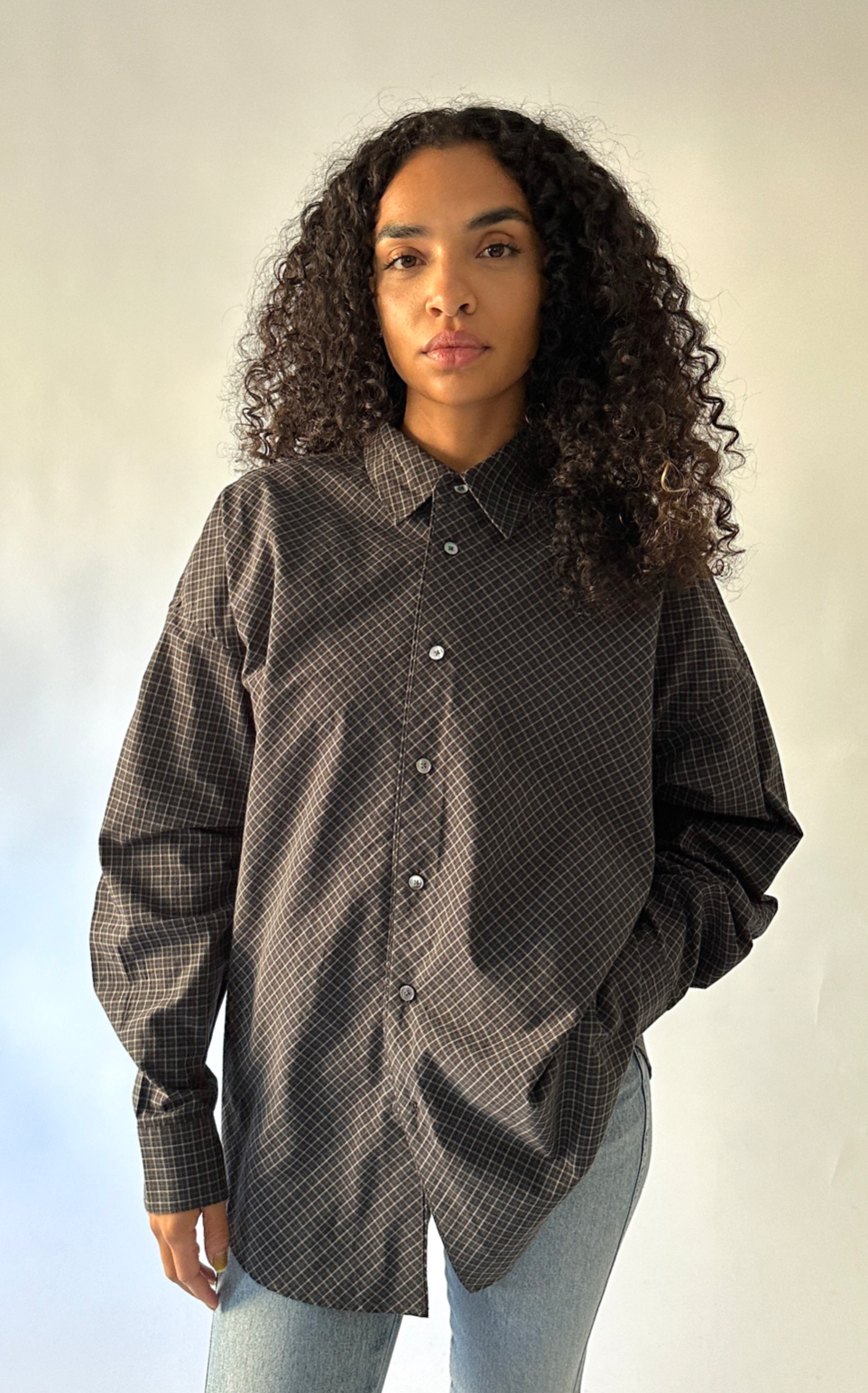 New Uniform Shirt in Black Plaid