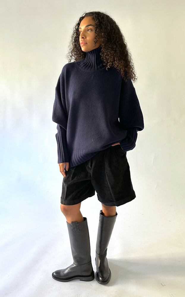 
                      
                        Highcollar Sweater in Indigo
                      
                    