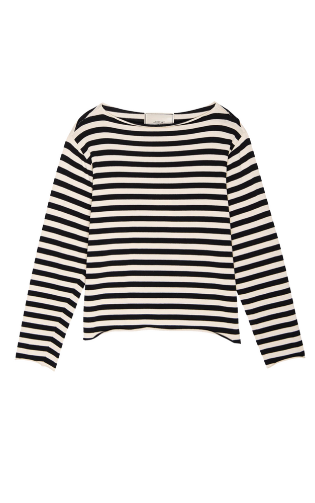 
                      
                        The Sailor Sweater in Black Stripe
                      
                    