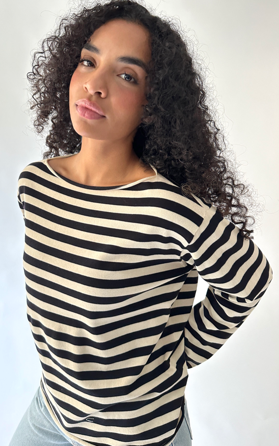 The Sailor Sweater in Black Stripe