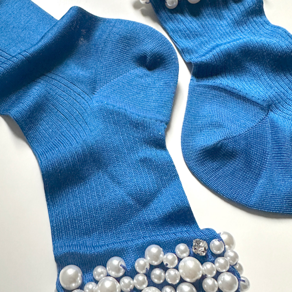 Pearl Socks in Cobalt