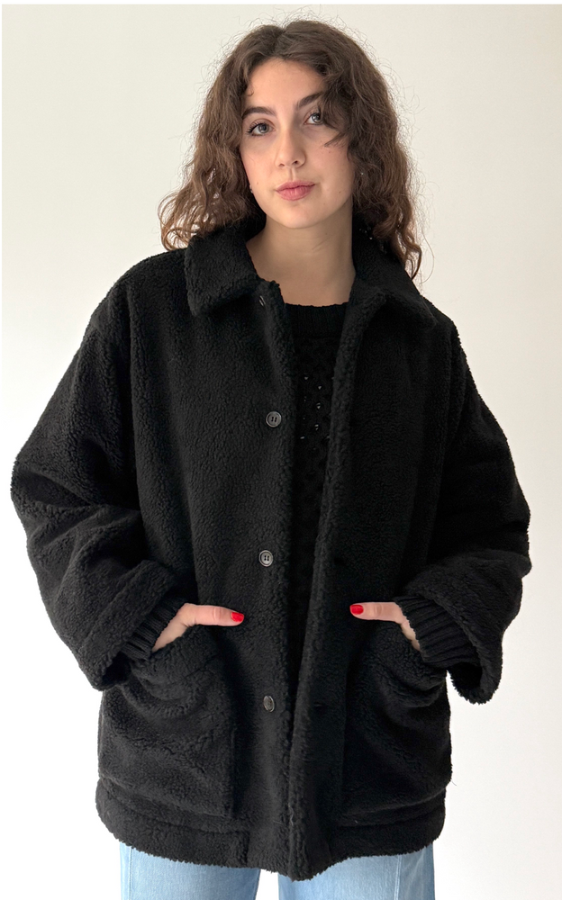 Sherpa Coat in Onyx