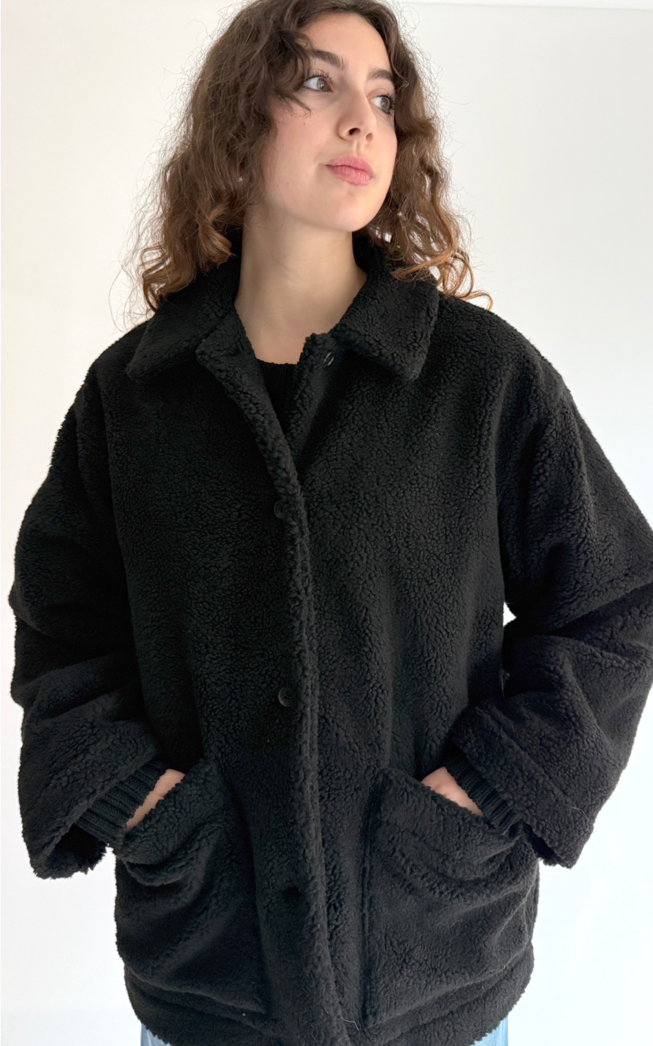 Sherpa Coat in Onyx