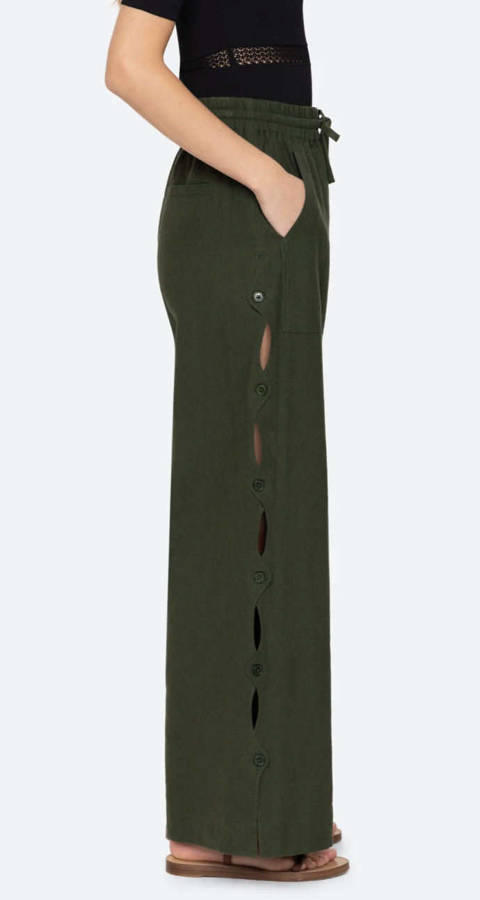 Shai Cut Out Pant in Army Green