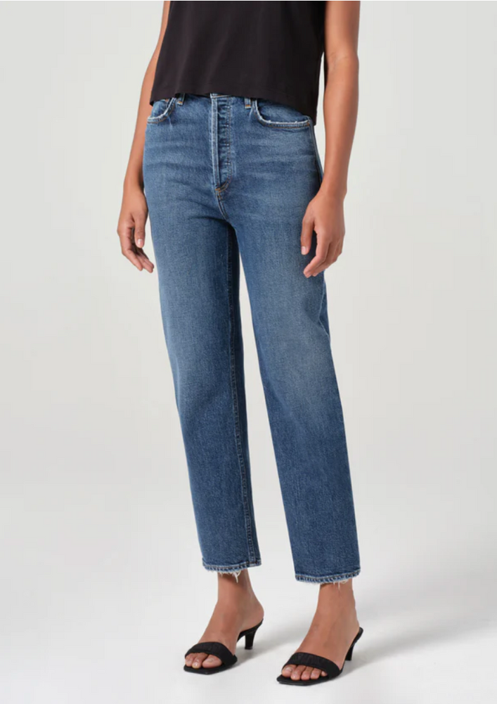 90's Pinch Waist Crop Jean in Solace