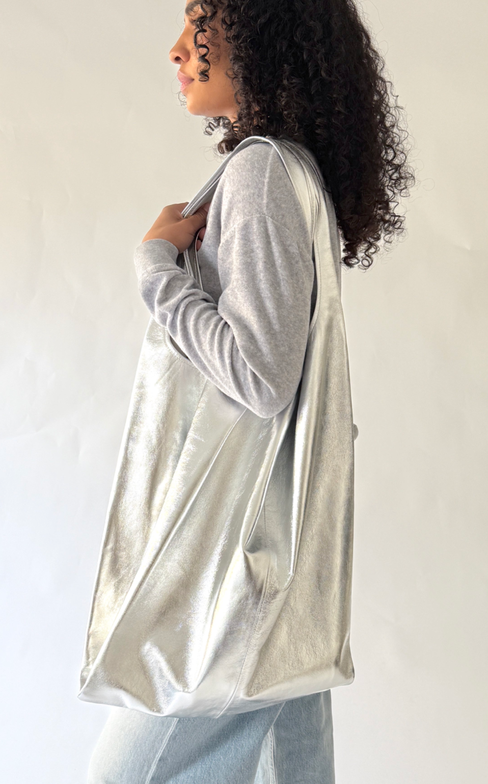 XL Oversize Shopper in Silver