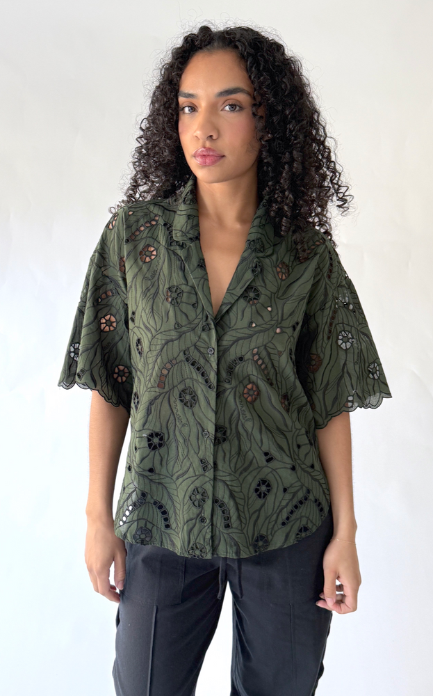 
                  
                    Chemise Romeo Top in Green
                  
                