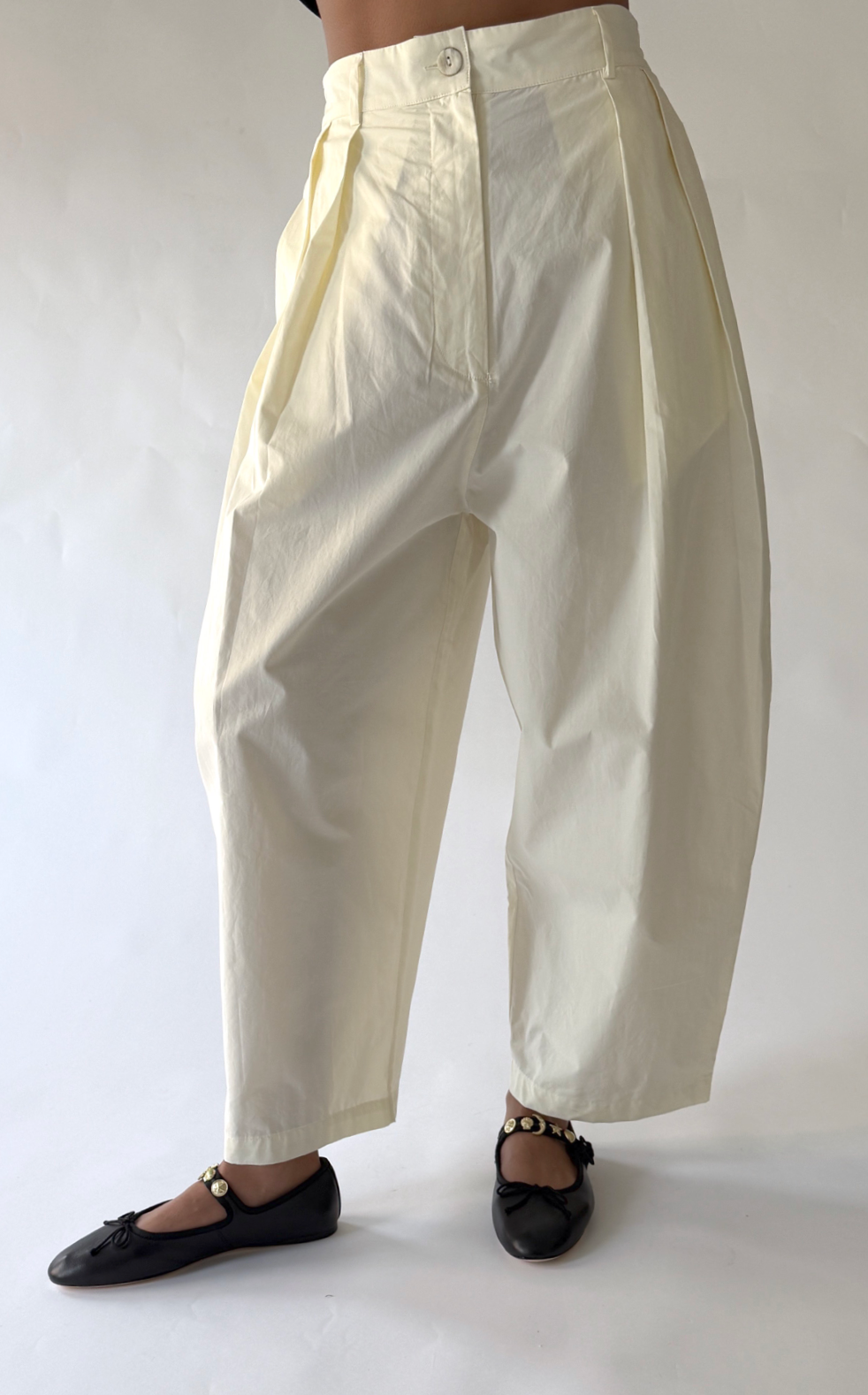 Voluminous Pleat Trouser in Off White