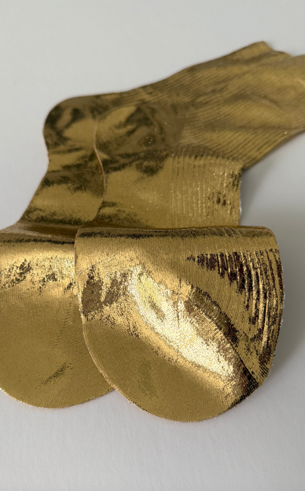 
                  
                    Laminated Ribbed On Sock in Gold
                  
                